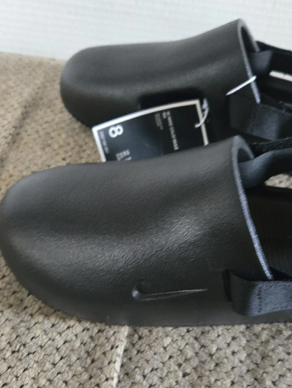 Nike Unisex Black Slip-On Clog Sandals with Heel Strap Size 8 Eur 39 Nwt Black - Picture 7 of 12